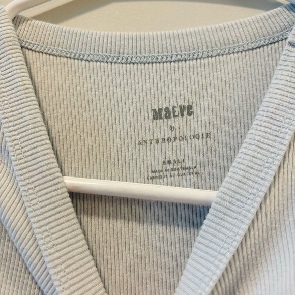 Anthropologie Maeve Ribbed Tank in Light Blue Size: S - Picture 3 of 3